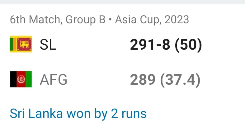ASIA CUP 2023 SL vs AFG